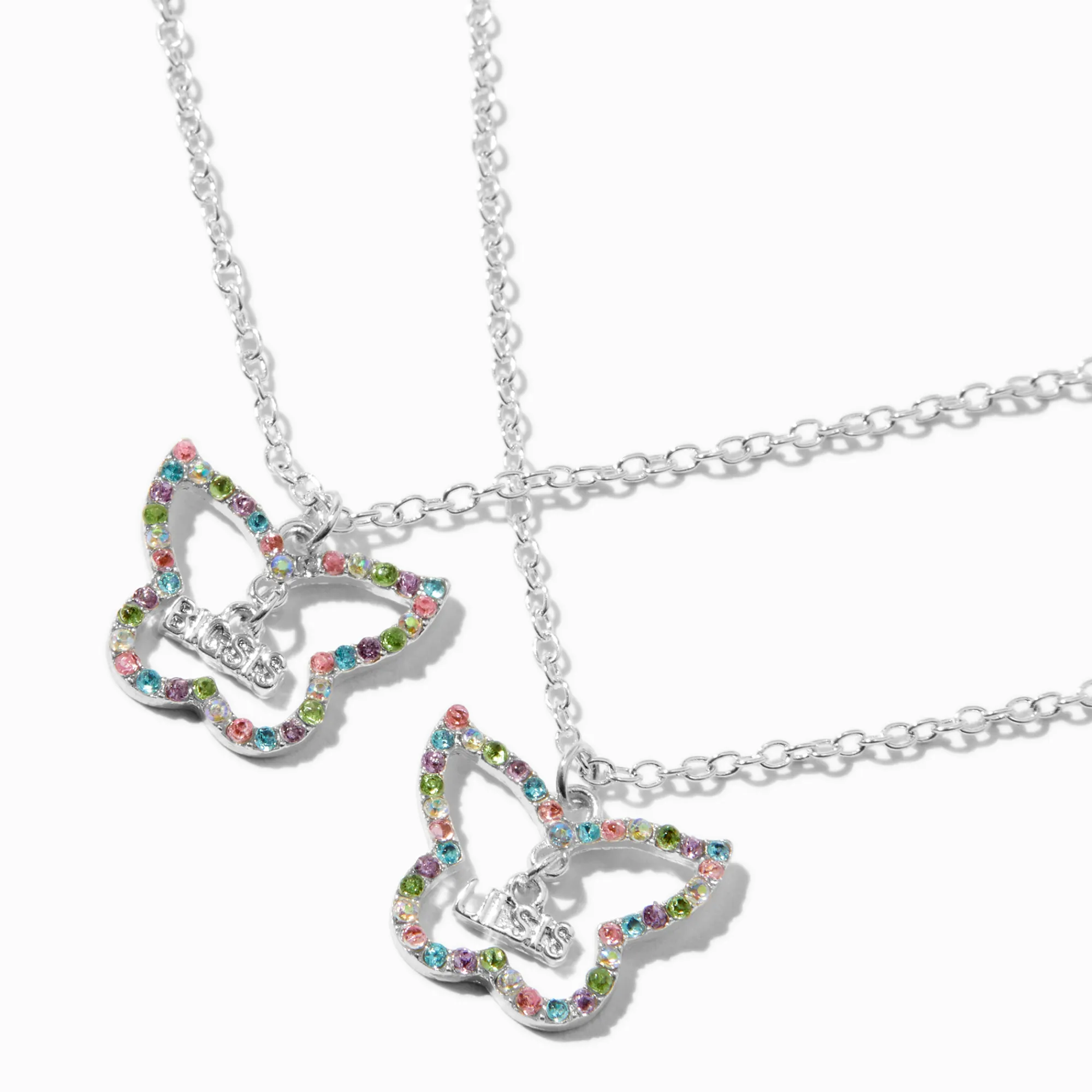 Claire's Colliers-Colliers à pendentif papillon pour grande sœur et petite sœur Best Friends - Lot de 2