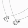 Claire's Colliers-Colliers à pendentif étoile et lune strass best friends - Lot de 2