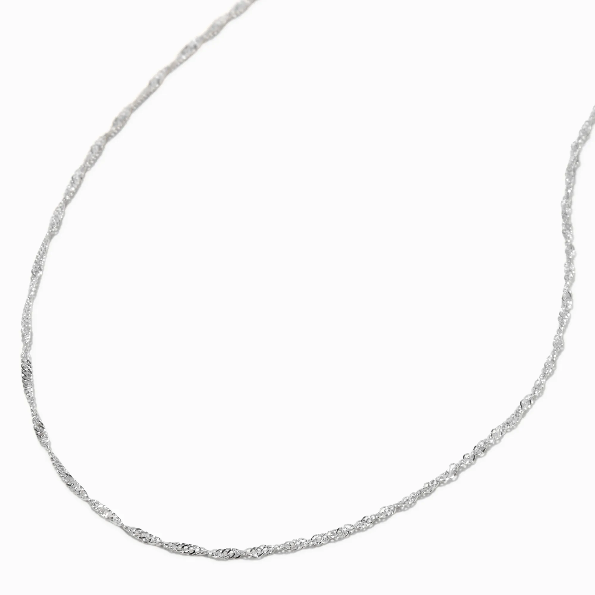 Claire's Colliers-Collier torsadé délicat couleur argentée