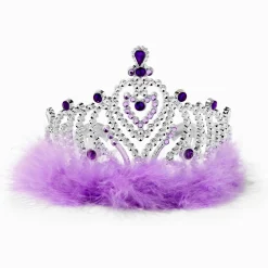 Claire's Déguisements-Couronne couleur argentée plumes marabou violette Claire's Club