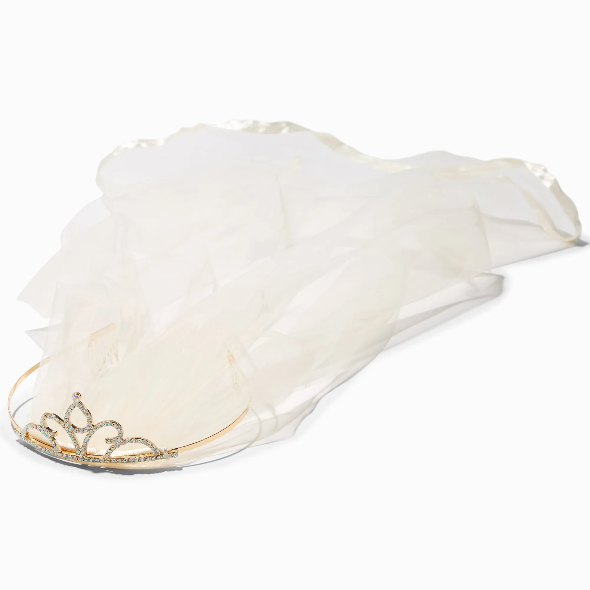 Claire's Déguisements-Couronne couleur dorée avec voile ivoire pour occasion spéciale Claire's Club