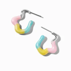 Claire's Anneaux-Créoles arc-en-ciel effet goutte