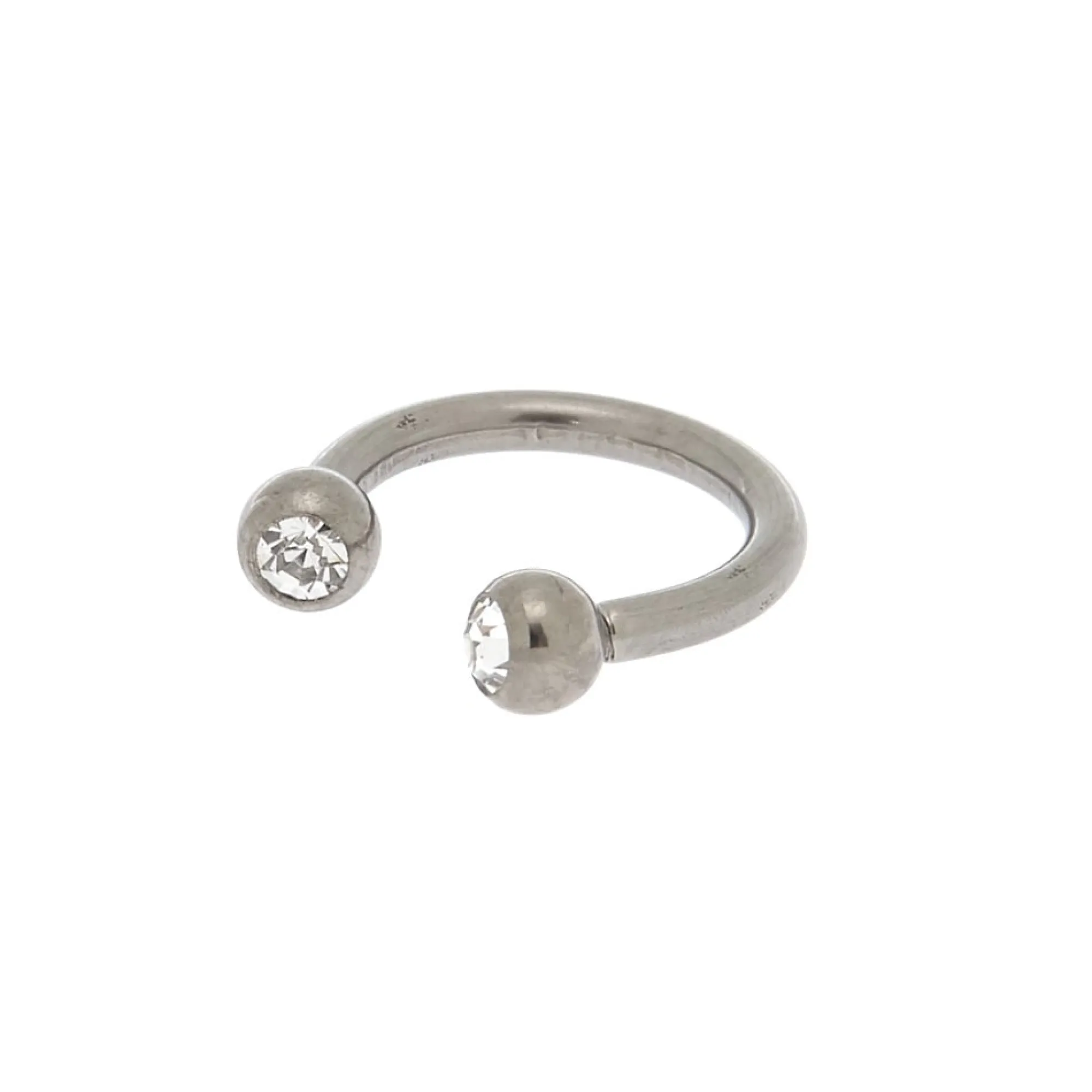 Claire's Bijoux Premium|Bijoux De Piercing-Créoles cartilage fer à cheval couleur titané 16 g