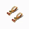 Claire's Anneaux|Bijoux Premium-Créoles cerise en zircon cubique couleur or jaune C LUXE by Claire’s