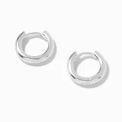 Claire's Anneaux|Bijoux Premium-Créoles à charnière 10 mm argent sterling C LUXE by Claire’s