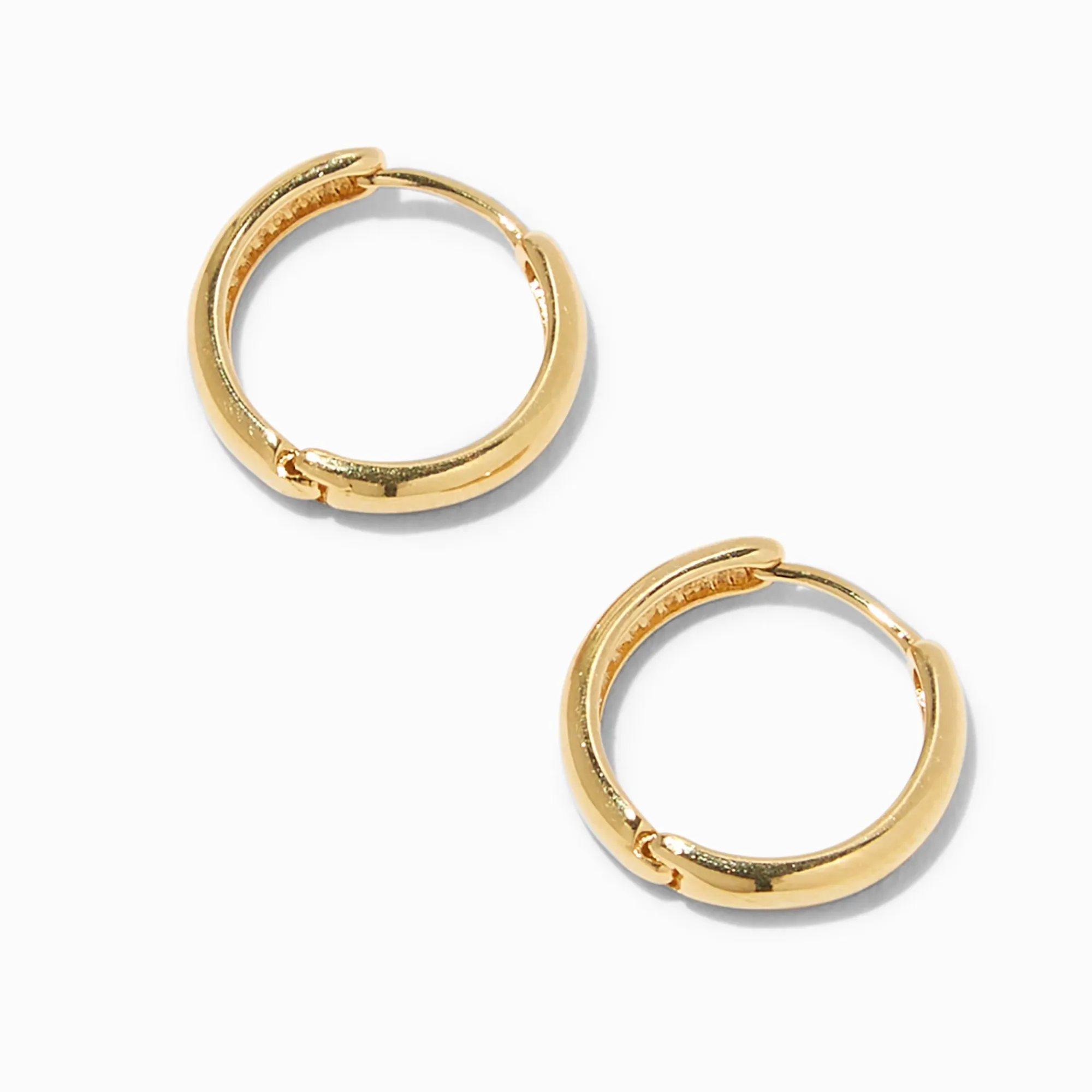 Claire's Anneaux|Bijoux Premium-Créoles à charnière 12 mm couleur doré jaune C LUXE by Claire’s
