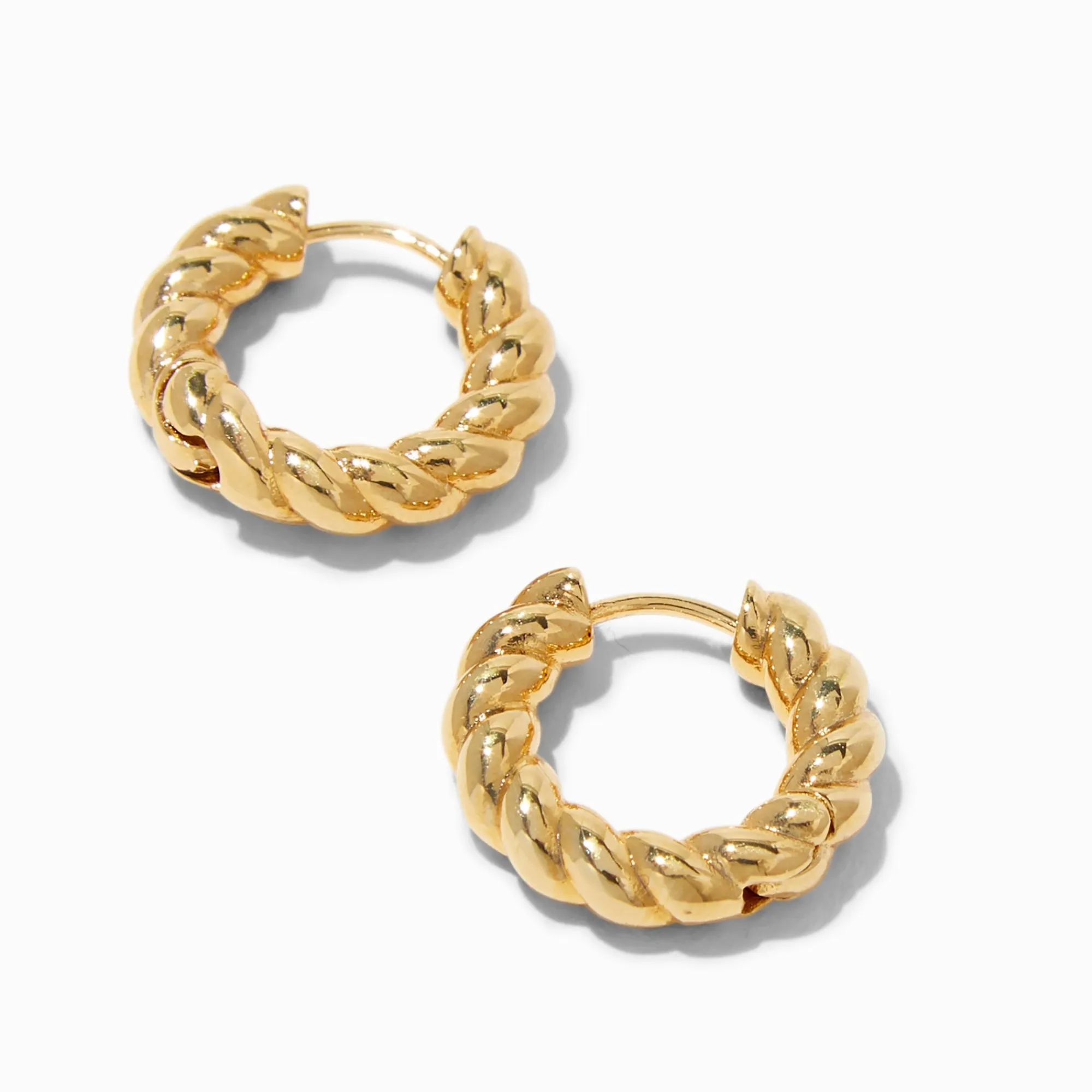 Claire's Anneaux|Bijoux Premium-Créoles à charnière torsadées 12 mm couleur dorée C LUXE by Claire’s