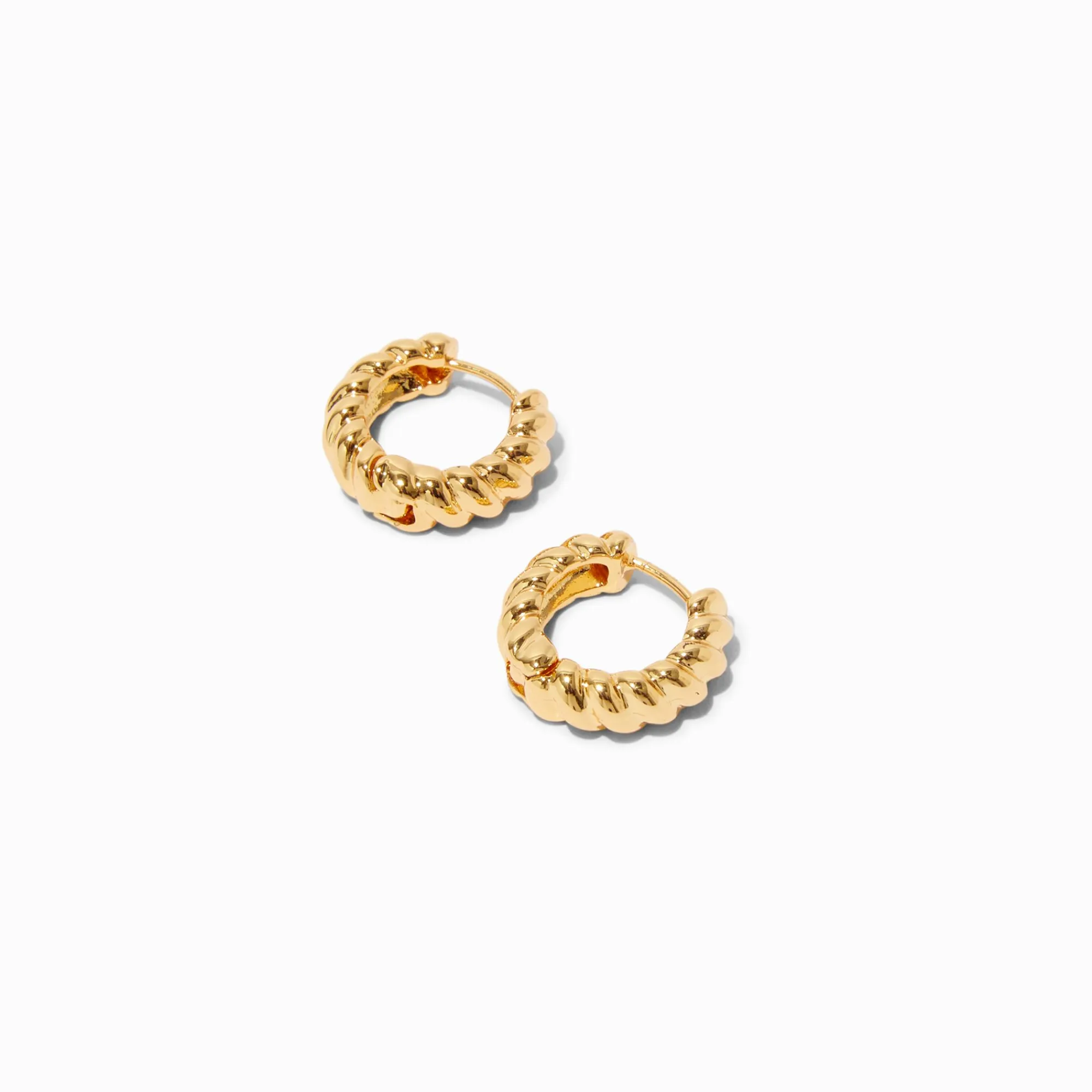 Claire's Anneaux|Bijoux Premium-Créoles à charnière torsadées 12 mm couleur dorée C LUXE by Claire’s