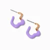 Claire's Anneaux-Créoles couleur dorée effet goutte violettes