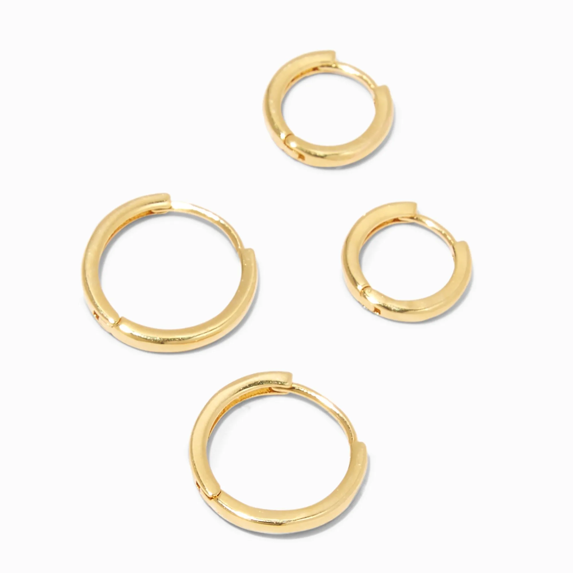 Claire's Anneaux|Bijoux Premium-Créoles 8 et 12 mm couleur doré jaune C LUXE by Claire’s - Lot de 2