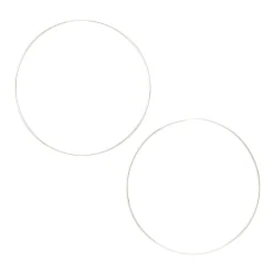 Claire's Anneaux-Créoles fines 60 mm couleur argentée