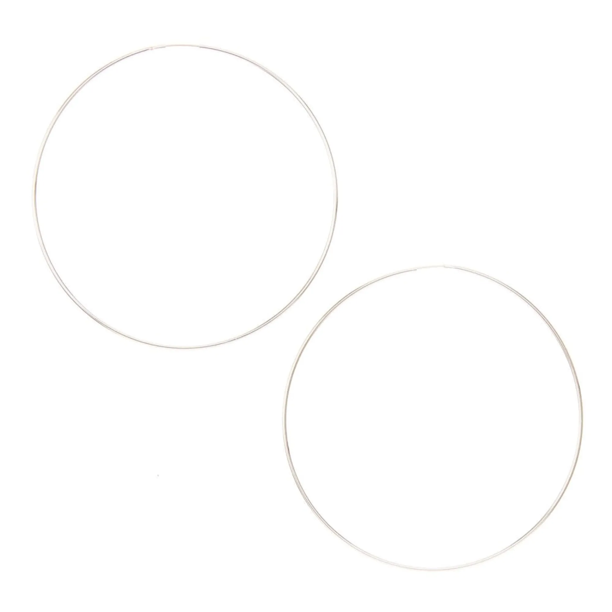 Claire's Anneaux-Créoles fines 60 mm couleur argentée