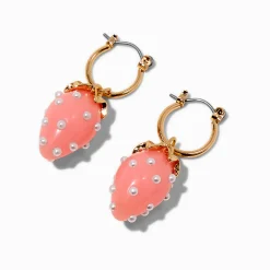 Claire's Anneaux-Créoles fraises roses pastel