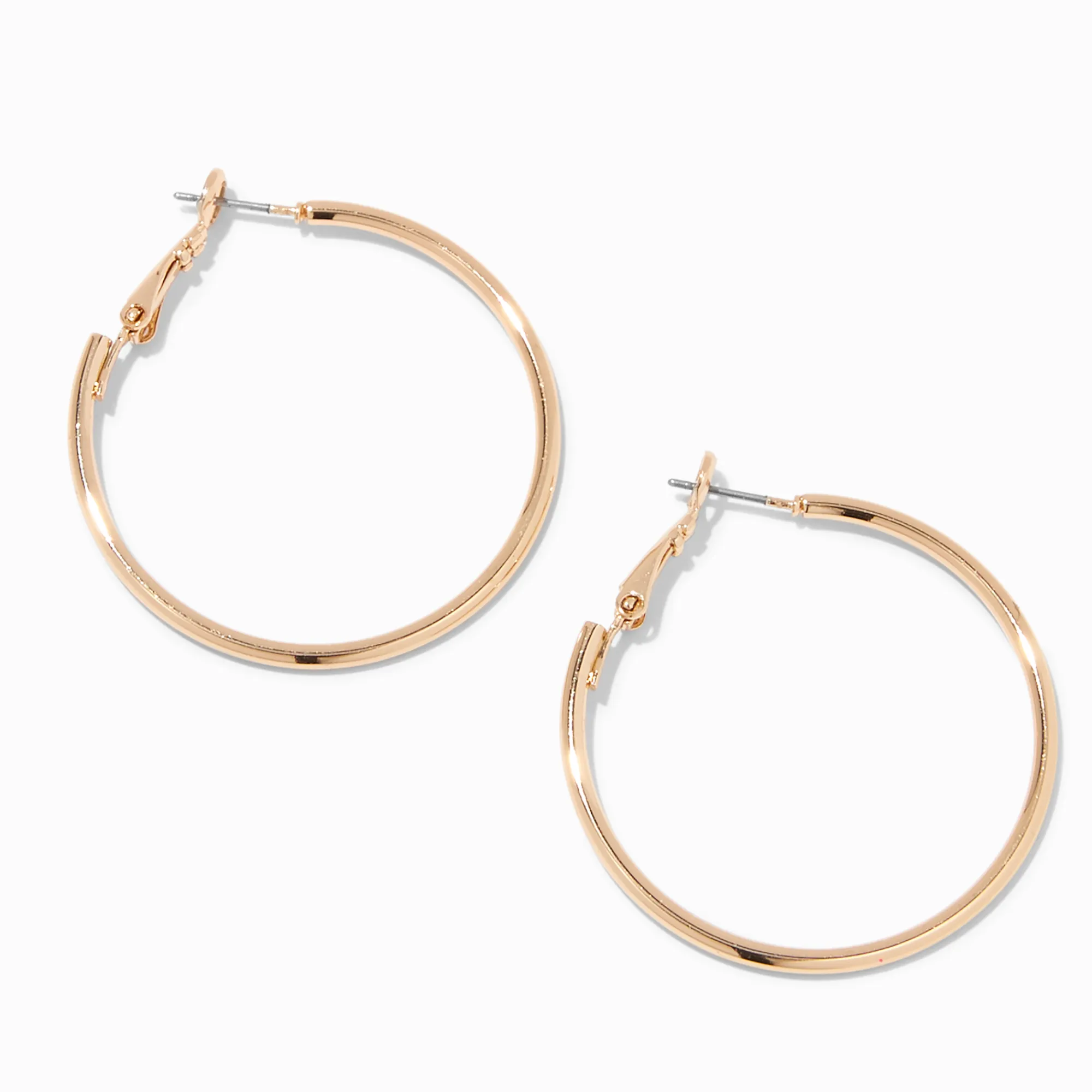Claire's Anneaux-Créoles 40 mm couleur dorée