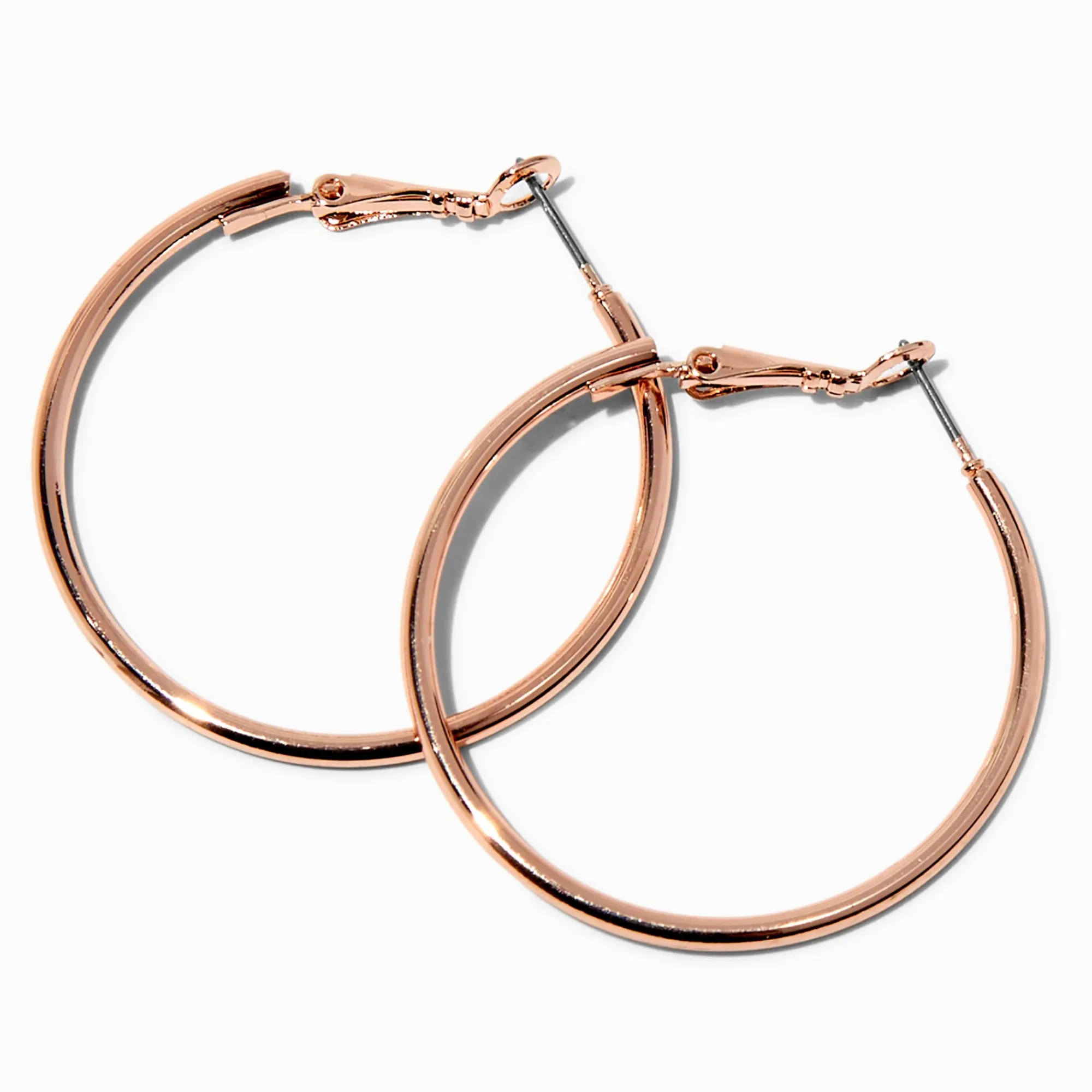 Claire's Anneaux-Créoles 40 mm couleur doré rose