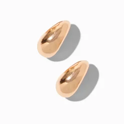 Claire's Clous D'oreilles-Créoles 15 mm haricot couleur dorée