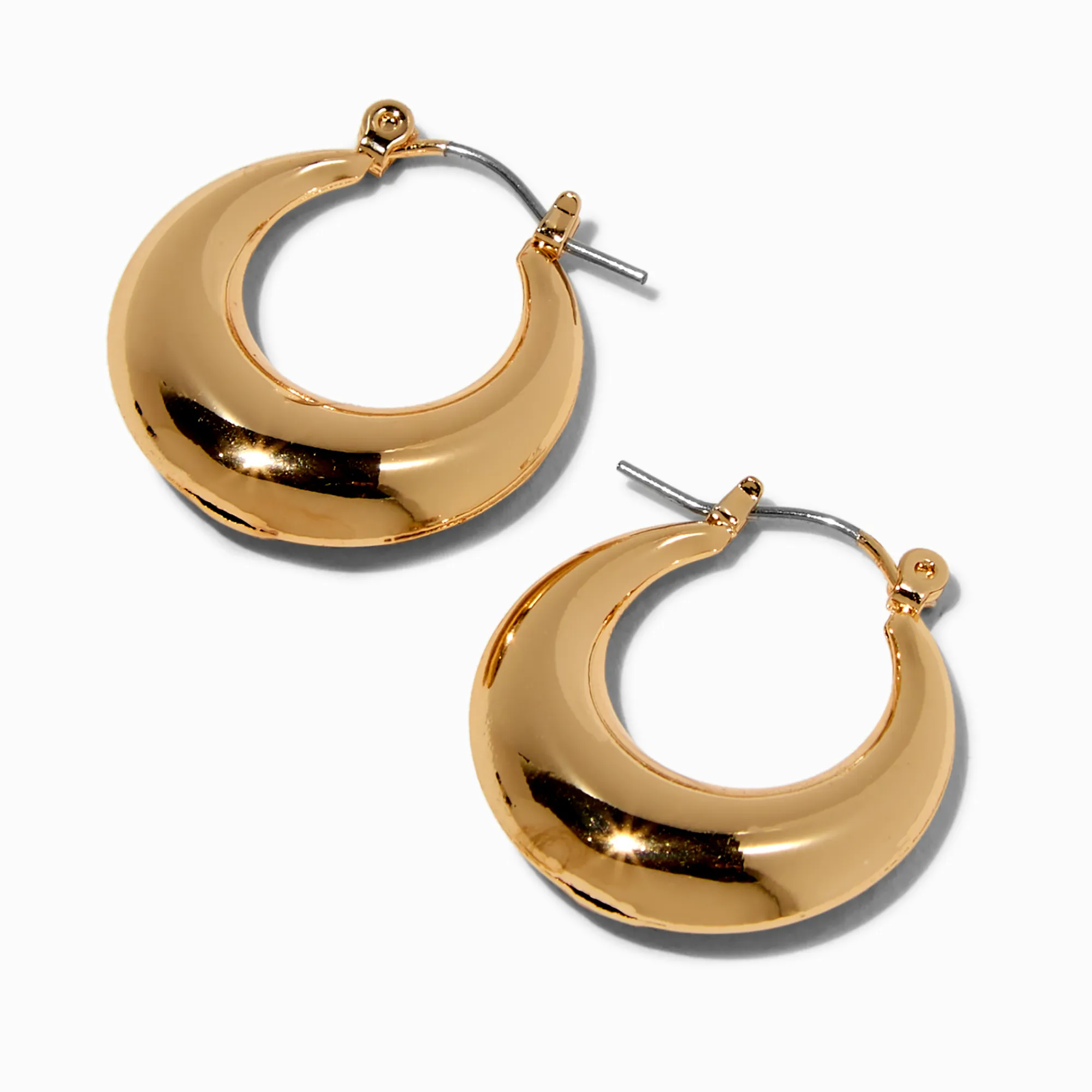 Claire's Anneaux-Créoles 22 mm tubulaires arrondies couleur dorée