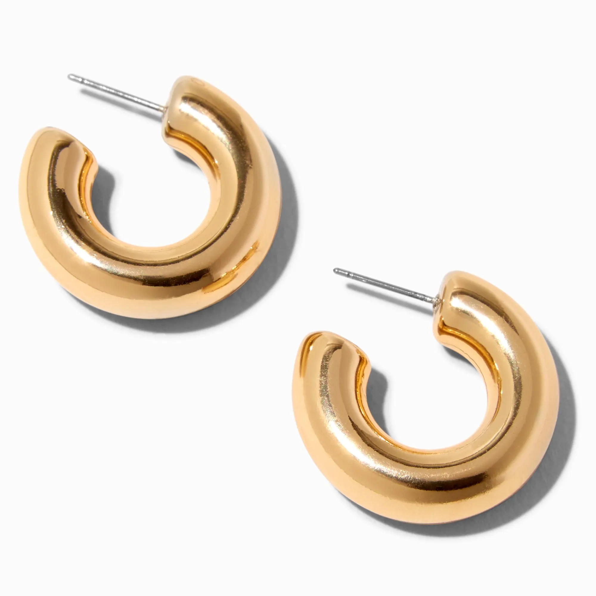 Claire's Anneaux-Créoles épaisses 30 mm couleur dorée