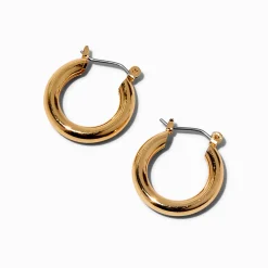 Claire's Anneaux-Créoles tube 20 mm couleur doré