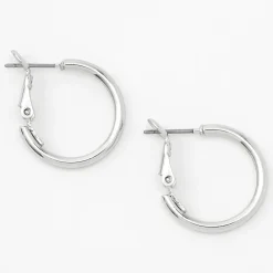 Claire's Anneaux|Colliers-Créoles tubulaires 20 mm couleur argentée