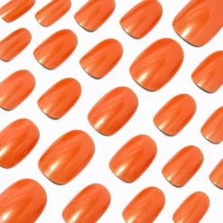 Claire's Ongles-Dark Nude Glazed Medium Oval Vegan Faux Nail Set - 24 Pack
