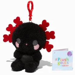 Claire's Cuddle Barn®-Décoration à clip pour sac en peluche axolotl noir 8 cm en exclusivité chez Claire’s #Plush Goals by Cuddle Barn®
