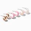 Claire's Anneaux-Empilement de créoles rose et couleur dorée - Lot de 3