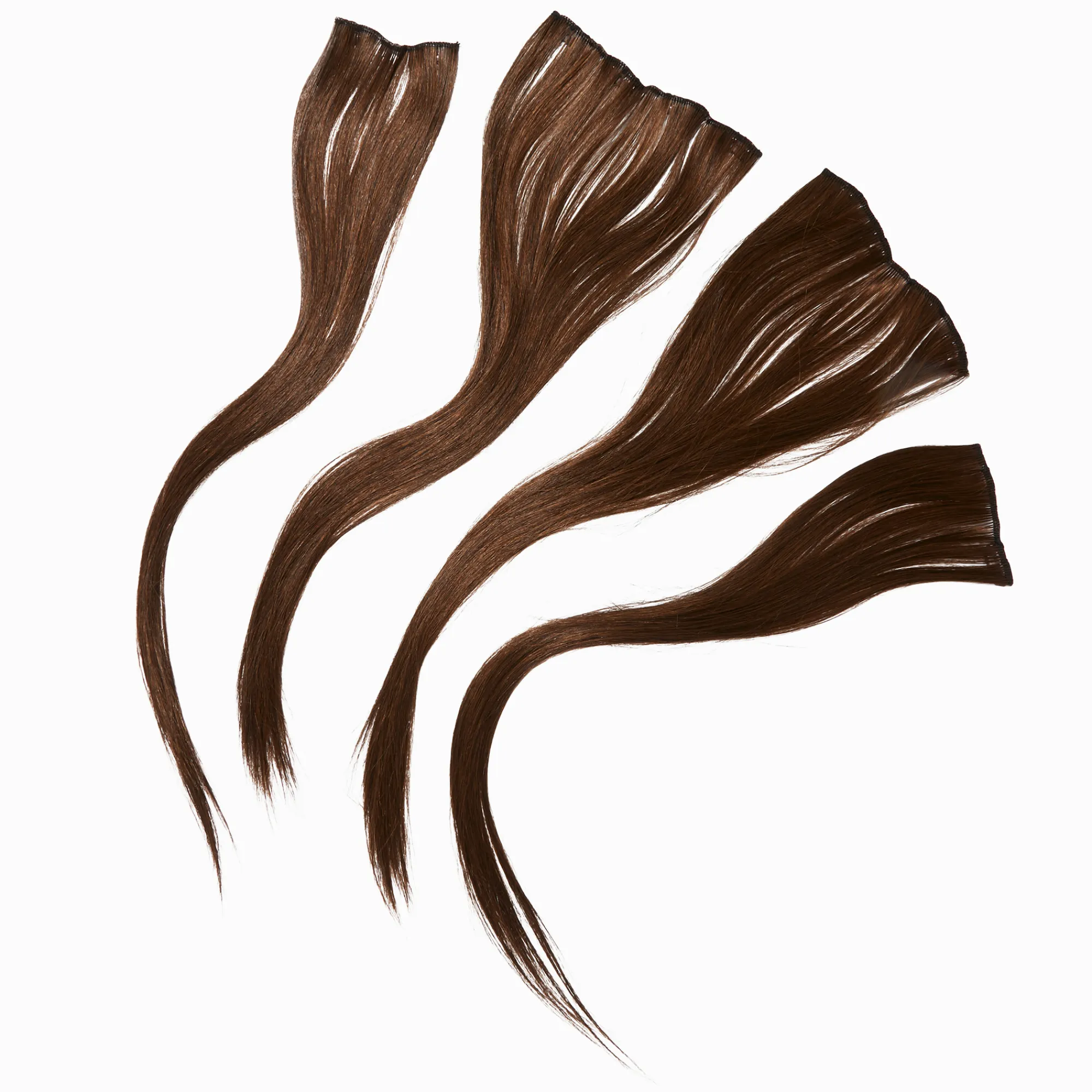 Claire's Perruques Et Extensions-Extensions de cheveux synthétiques à clip pour cheveux marron clair - Lot de 4