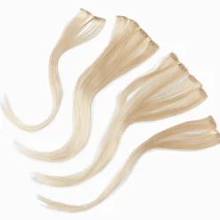 Claire's Perruques Et Extensions-Extensions de cheveux synthétiques à clip pour cheveux blond platine - Lot de 4