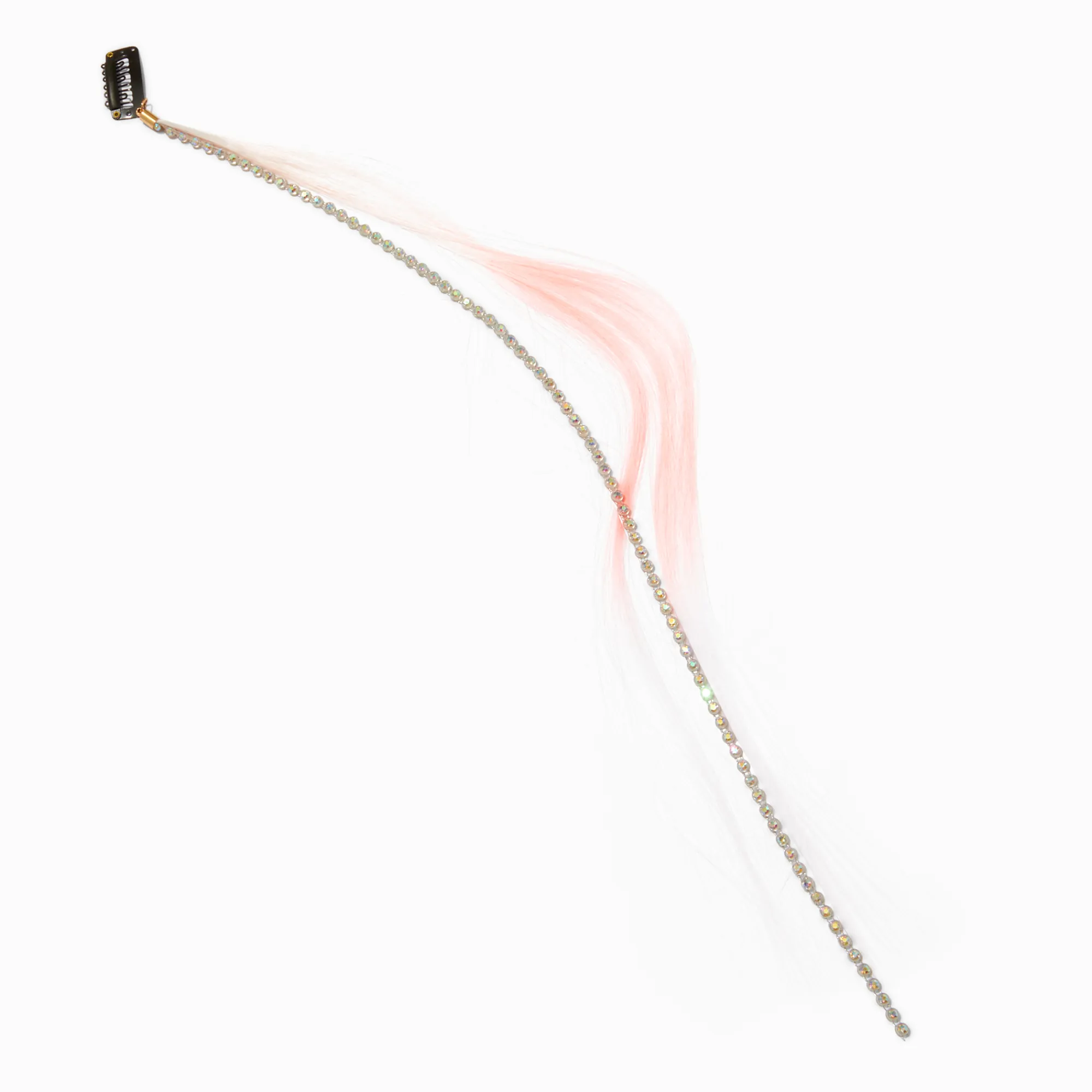 Claire's Perruques Et Extensions-Extensions de cheveux synthétiques à clip avec strass roses - Lot de 2