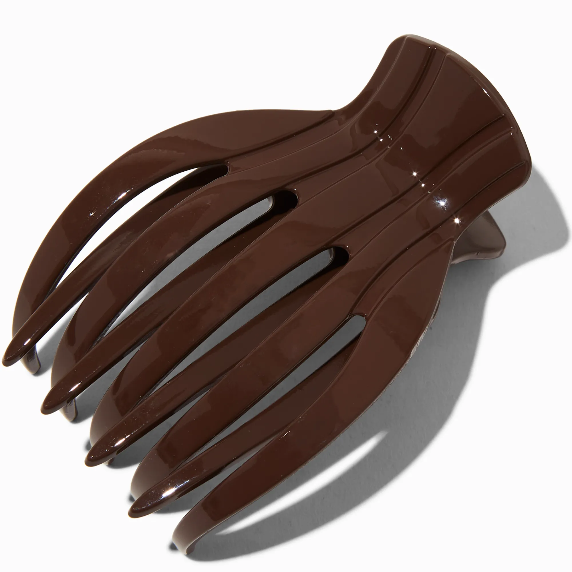 Claire's Barrettes Et Pinces-Extra Large Finger Hair Claw - Brown