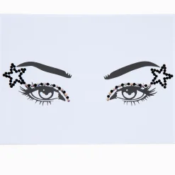 Claire's Paillettes Et Bijoux De Peau-Eye-liner en strass aile de papillon étoile noir