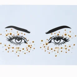 Claire's Paillettes Et Bijoux De Peau-Eye-liner en strass avec amas de perles d'imitation et couleur dorée