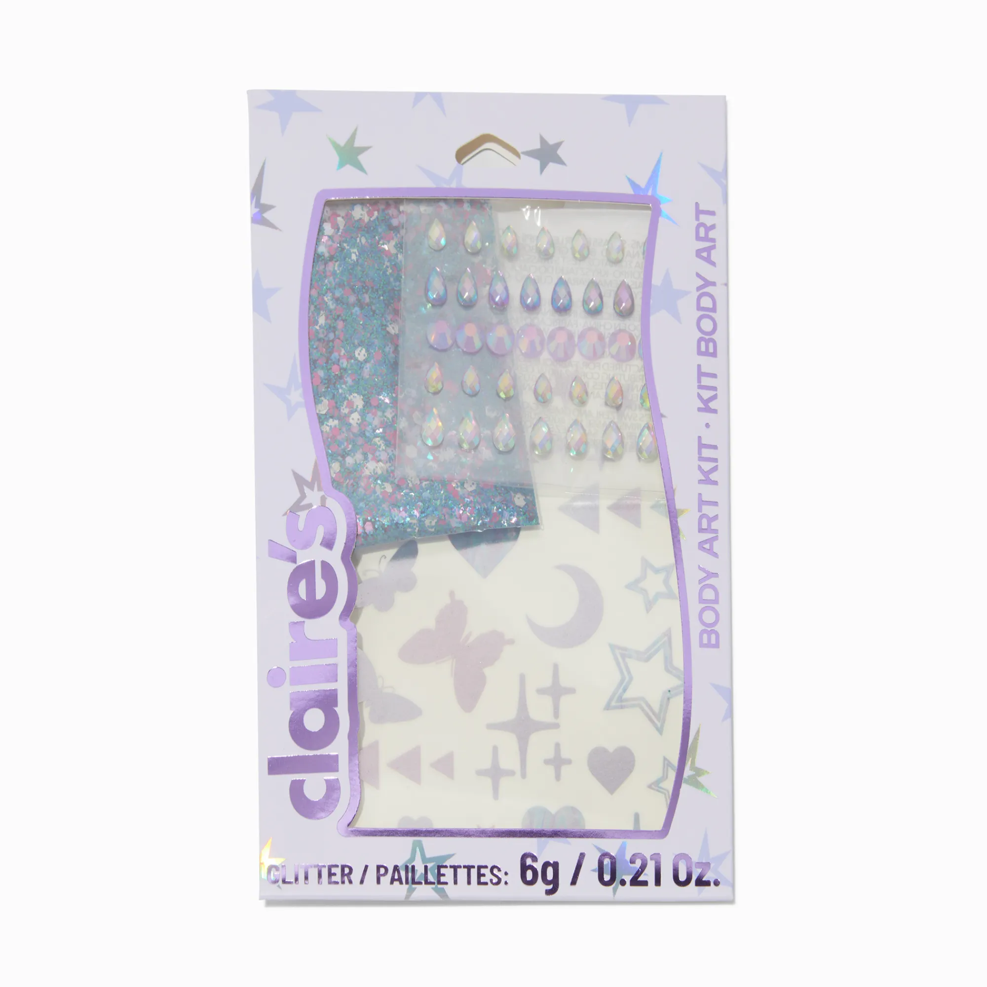 Claire's Paillettes Et Bijoux De Peau-Fairy Dust Glitter Assorted Body Art Kit
