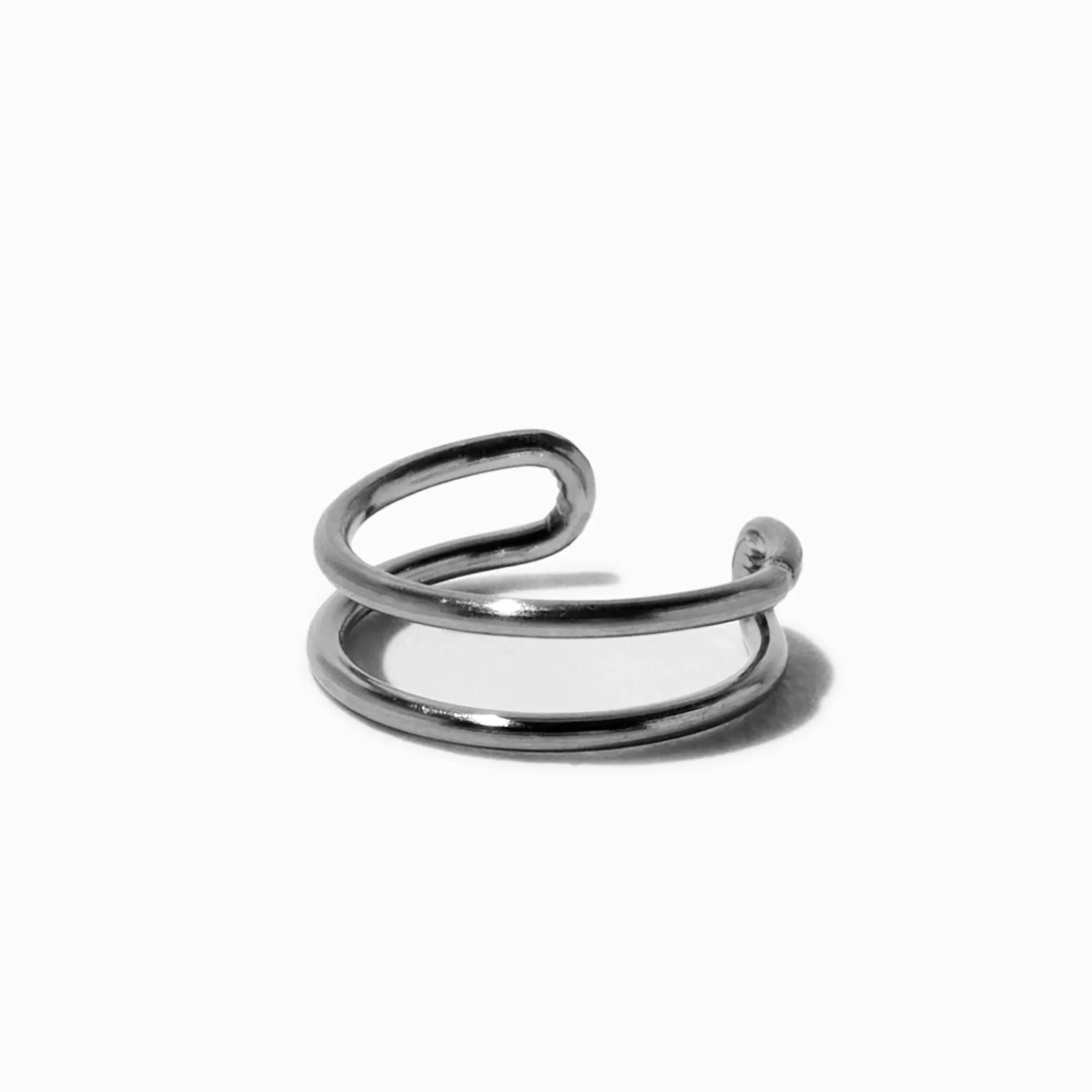 Claire's Bijoux Premium|Bijoux De Piercing-Faux anneau de nez double en acier inoxydable couleur argentée