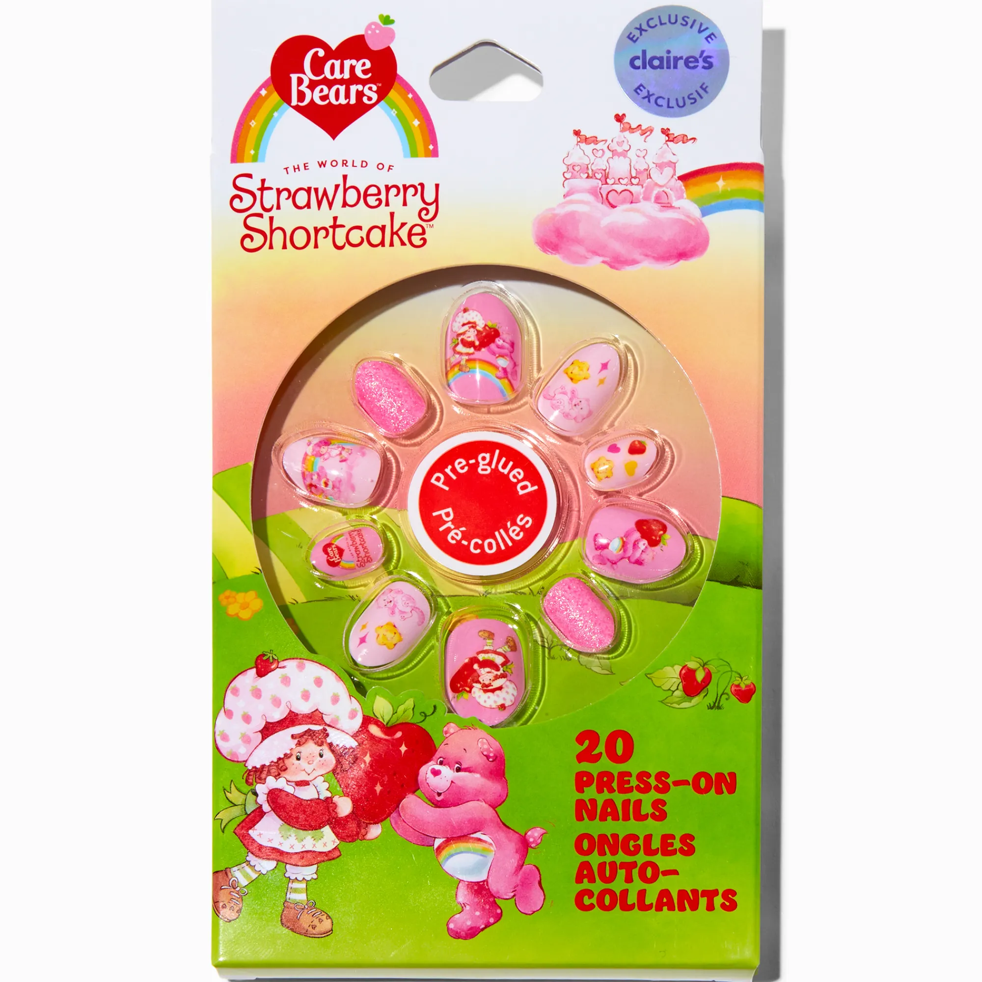 Claire's Ongles-Faux ongles autocollants en exclusivité chez Claire’s Bisounours™ x Charlotte aux fraises™ - Lot de 20