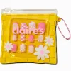 Claire's Ongles-Faux ongles autocollants jaunes à carreaux