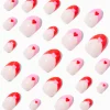 Claire's Ongles-Faux ongles autocollants stiletto French manucure cœur - Lot de 24