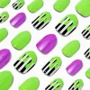 Claire's Ongles-Faux ongles vegan autocollants stiletto fluo effet goutte - Lot de 24