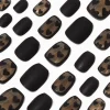 Claire's Ongles-Faux ongles vegan autocollants ballerine cœur noir très fins - Lot de 24