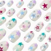 Claire's Ongles-Faux ongles vegan autocollants stiletto étoiles multicolores - Lot de 24