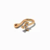 Claire's Clous D'oreilles|Bijoux Premium-Faux piercing de nez avec trinité de zircons cubiques délicats couleur dorée