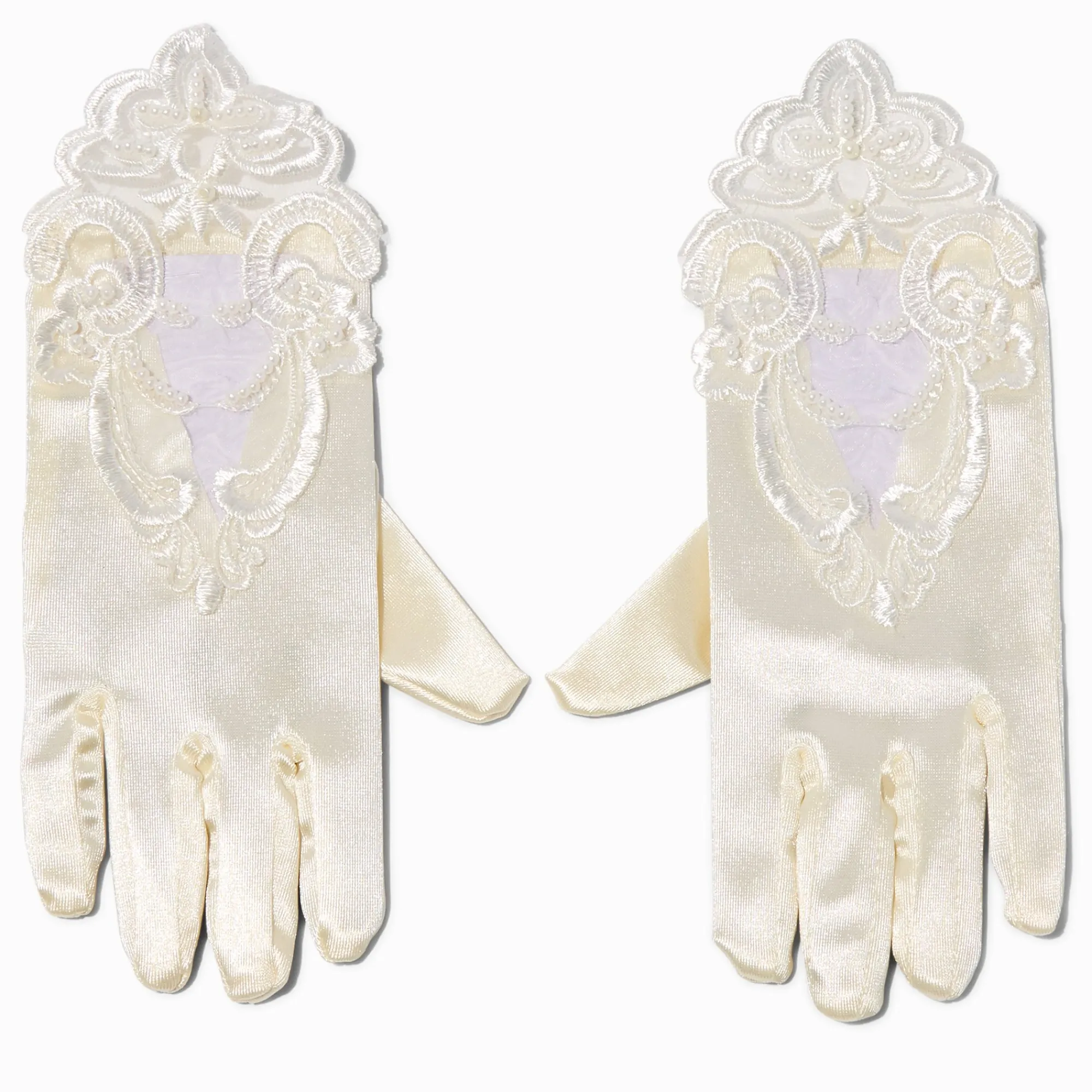 Claire's Gants Et Mitaines-Gants brodés satinés blancs pour occasion spéciale Claire's Club - 1 paire