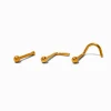 Claire's Bijoux De Piercing-20G Gold-tone Titanium Ball Nose Studs - 3 Pack