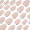 Claire's Ongles-Glazed White Short Almond Vegan Faux Nail Set - 24 Pack