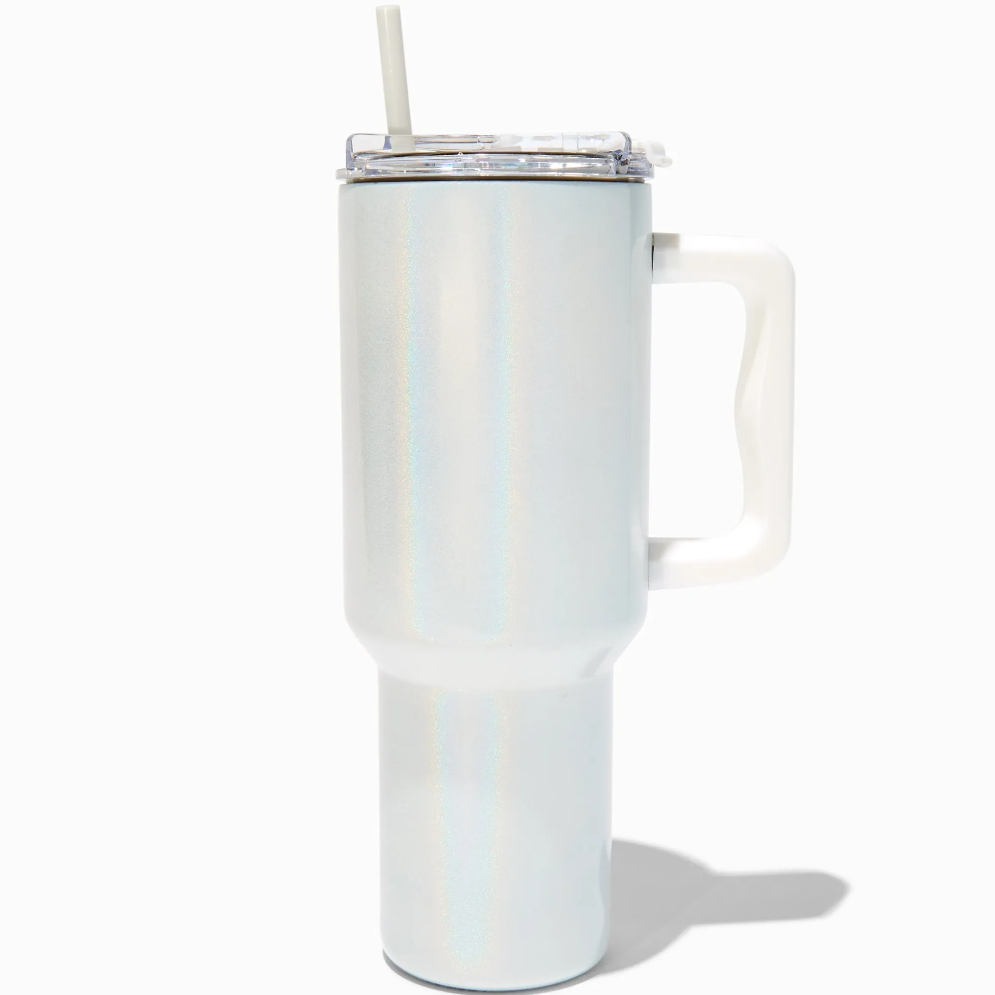 Claire's Gourdes Et Tasses-Gobelet à anse en acier inoxydable holographique blanc