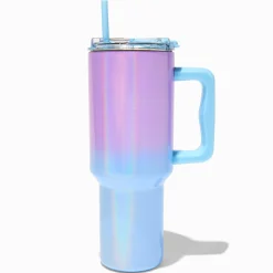 Claire's Gourdes Et Tasses-Gobelet à anse en acier inoxydable dégradé bleu et violet