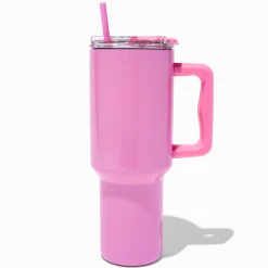 Claire's Gourdes Et Tasses-Gobelet à anse en acier inoxydable à reflets roses