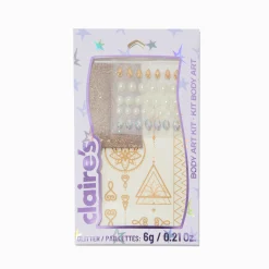 Claire's Paillettes Et Bijoux De Peau-Gold Bohemian Glitter Assorted Body Art Kit