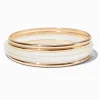 Claire's Bracelets-Gold-tone & Clear Resin Bangle Bracelets - 5 Pack